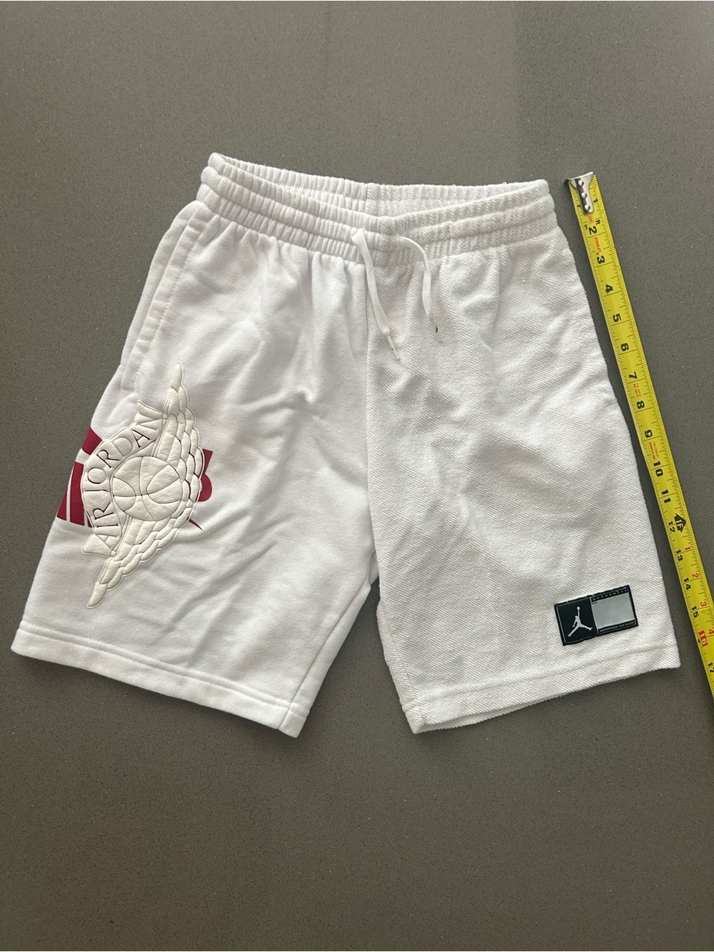 Jordan Athletic Shorts White Red Logo Kids Size M 10-12..